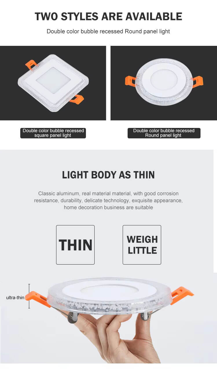 3W+3W Multi color LED Panel Light - Better - Light(HK Belisson) Lighting Co.,Ltd