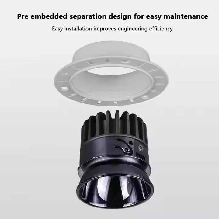 High CRI 90 Anti - Glare Adjustable Round Recessed Trimless Spot Lights - Better - Light(HK Belisson) Lighting Co.,Ltd