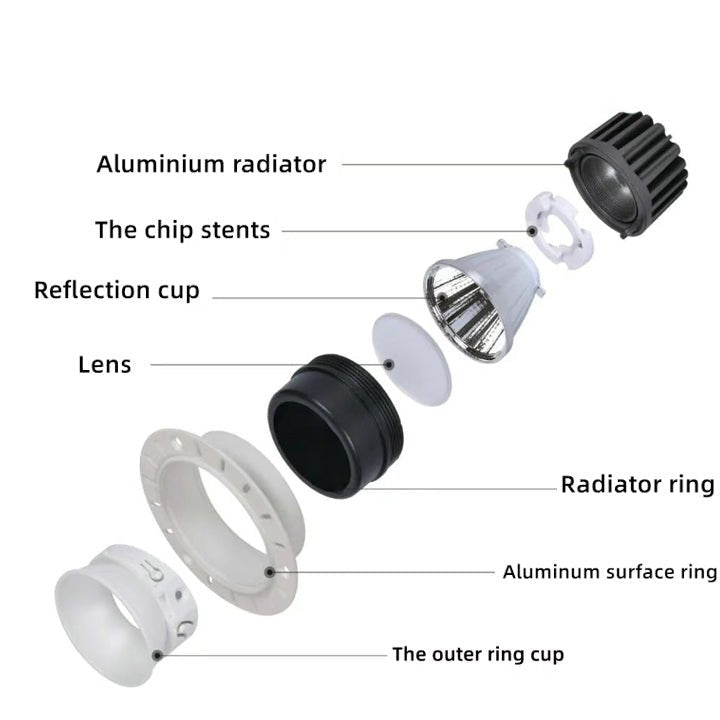 High CRI 90 Anti - Glare Adjustable Round Recessed Trimless Spot Lights - Better - Light(HK Belisson) Lighting Co.,Ltd
