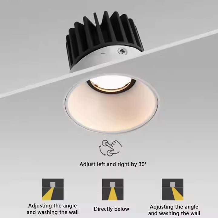 High CRI 90 Anti - Glare Adjustable Round Recessed Trimless Spot Lights - Better - Light(HK Belisson) Lighting Co.,Ltd
