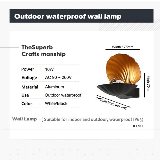 Shell Closeable LED Wall Lamp - Better - Light(HK Belisson) Lighting Co.,Ltd