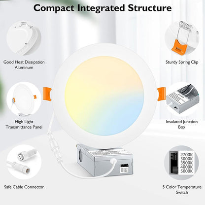 5CCT Recessed Ultra - Thin LED Ceiling Light with Junction Box - Better - Light(HK Belisson) Lighting Co.,Ltd
