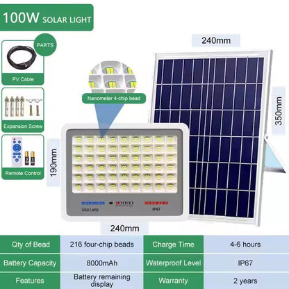 Solar Street LED Flood Light With Remote Controller for garden street park - Better - Light(HK Belisson) Lighting Co.,Ltd