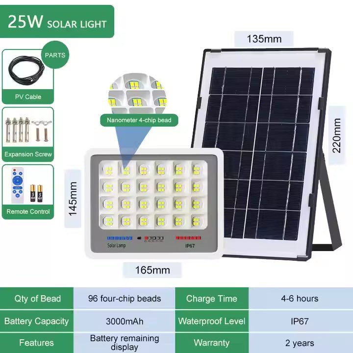 Solar Street LED Flood Light With Remote Controller for garden street park - Better - Light(HK Belisson) Lighting Co.,Ltd